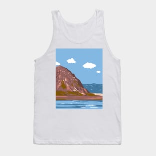 Morro Rock Beach in Morro Bay San Luis Obispo California WPA Poster Art Tank Top